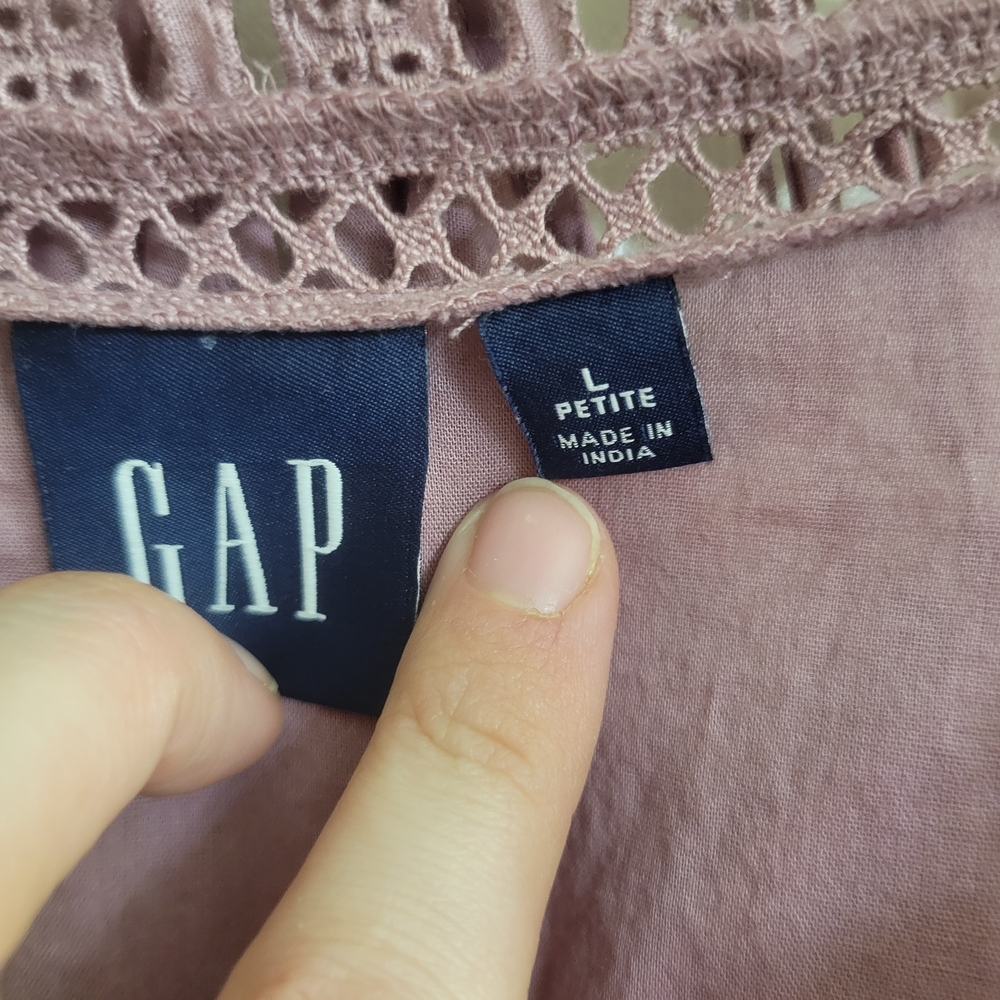 GAP Dusty Pink Lace-Trim Top - Picture 4 of 13